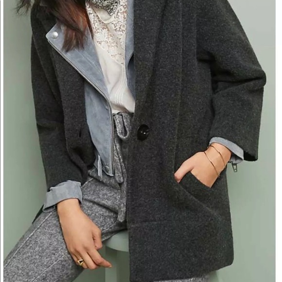 NWT Anthropologie Moth coat in deep grey - Picture 11 of 15